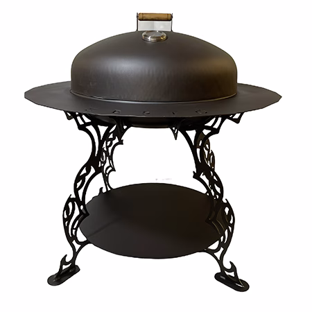 Fumolio Mauna steel fire pit with grill top – Outdoor BBQ chimney design